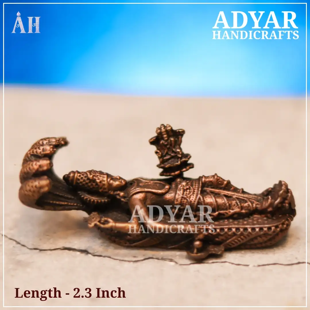 2.3 Inch Padmanabha Swamy copper Idol - image 1