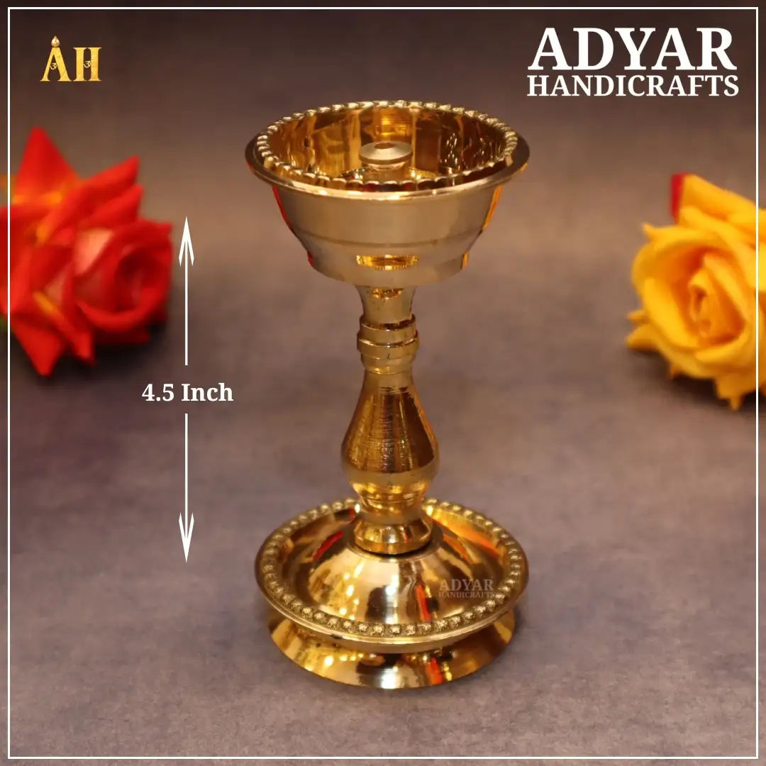 4.5 Inch Brass Udupi Nanda Diya - image 1