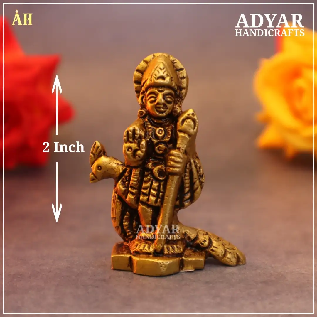2 Inch Murugan Brass idol - image 1