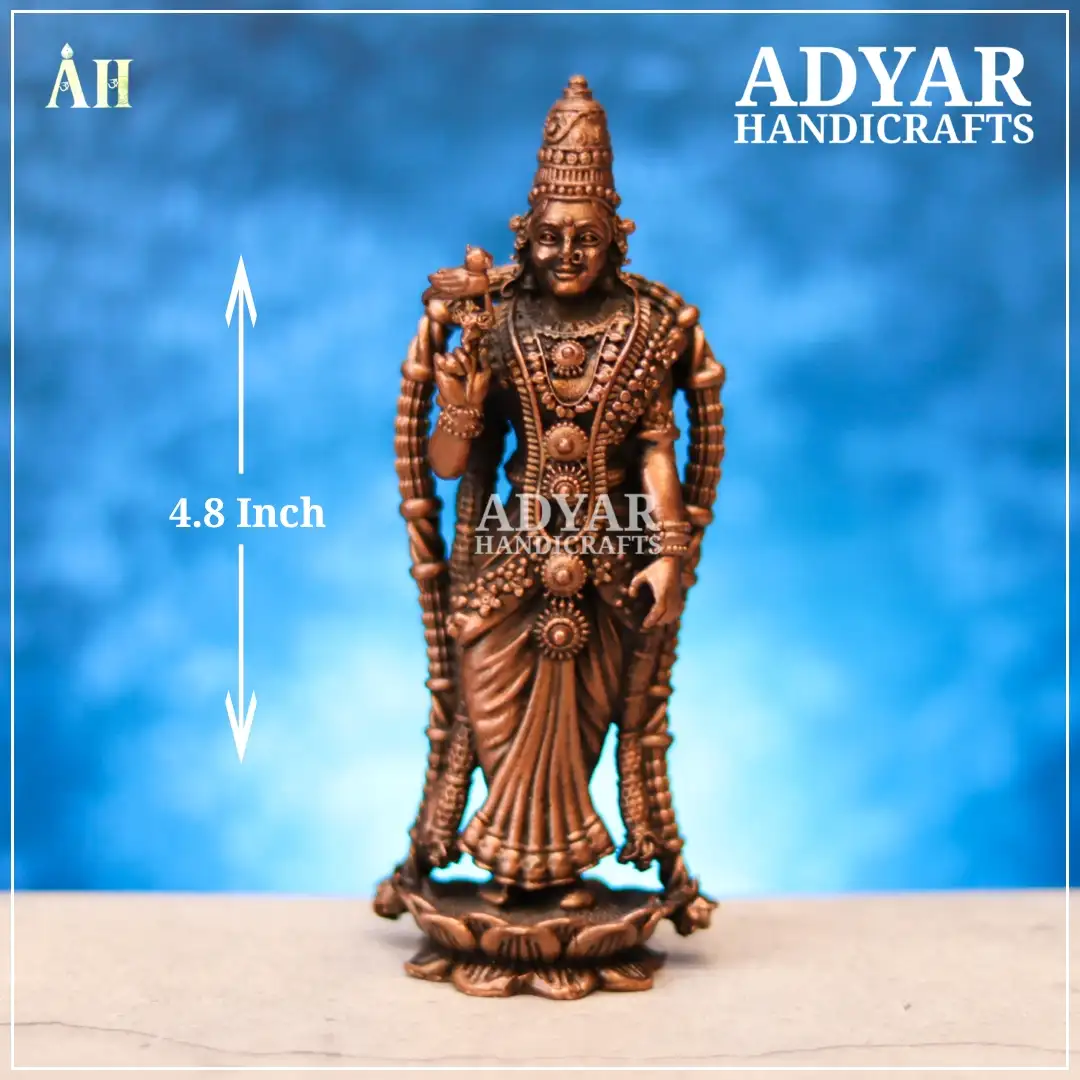 4.8 Inch Meenakshi Copper Idol - image 1