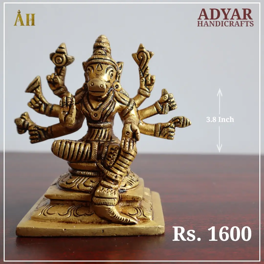 3.8 inch varahi brass idol - image 1
