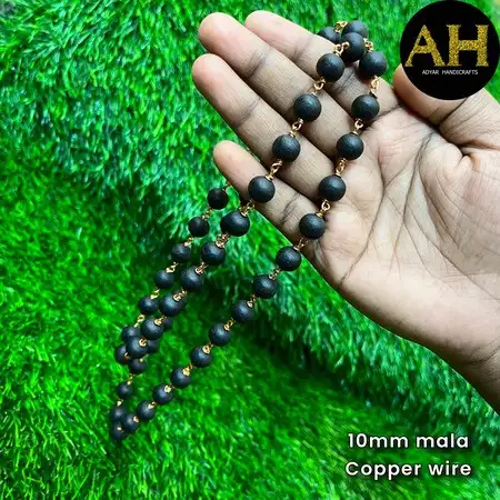 Karungali Malai With Copper Wire-10mm - image 1