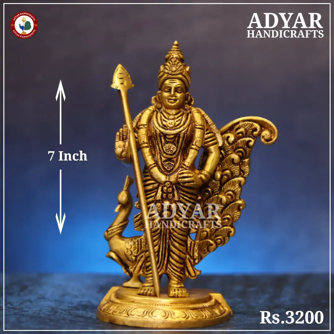 murugan brass idol - image 1