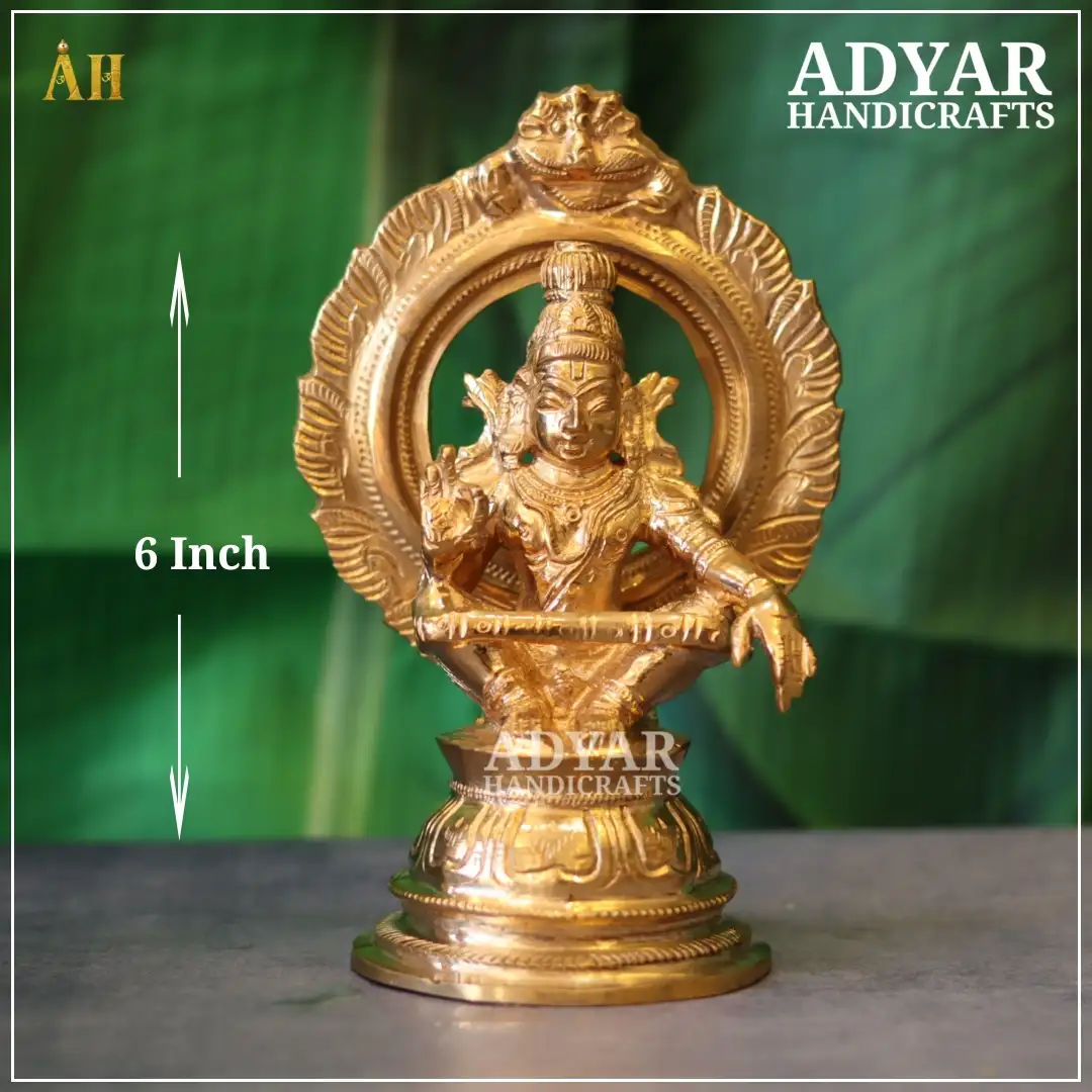 6 inch traditional Ayyappan panchalogam statue - image 1