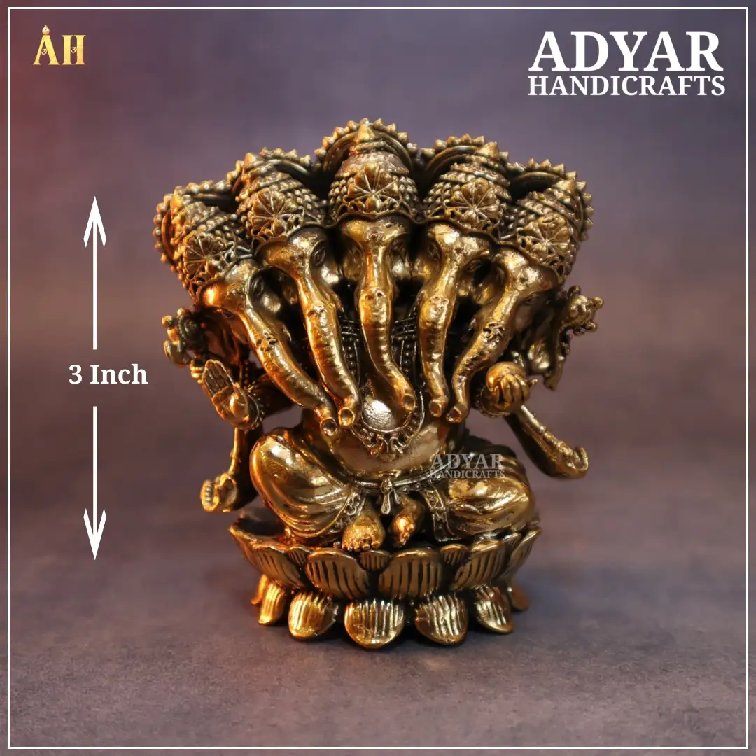 3 Inch Superfine Panchamuga Vinayagar Idol brass - image 1