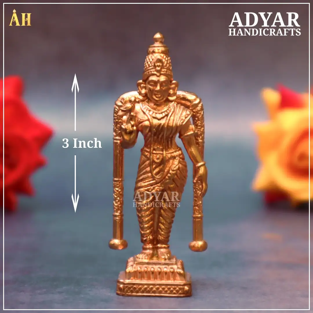 3 Inch Madurai Meenakshi Panchalogam Idol - image 1