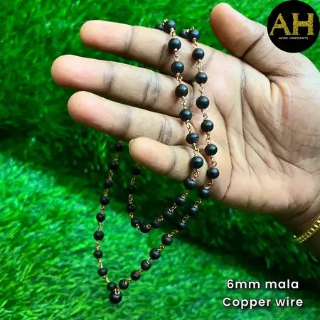 Karungali Malai With Copper Wire-6mm - image 1