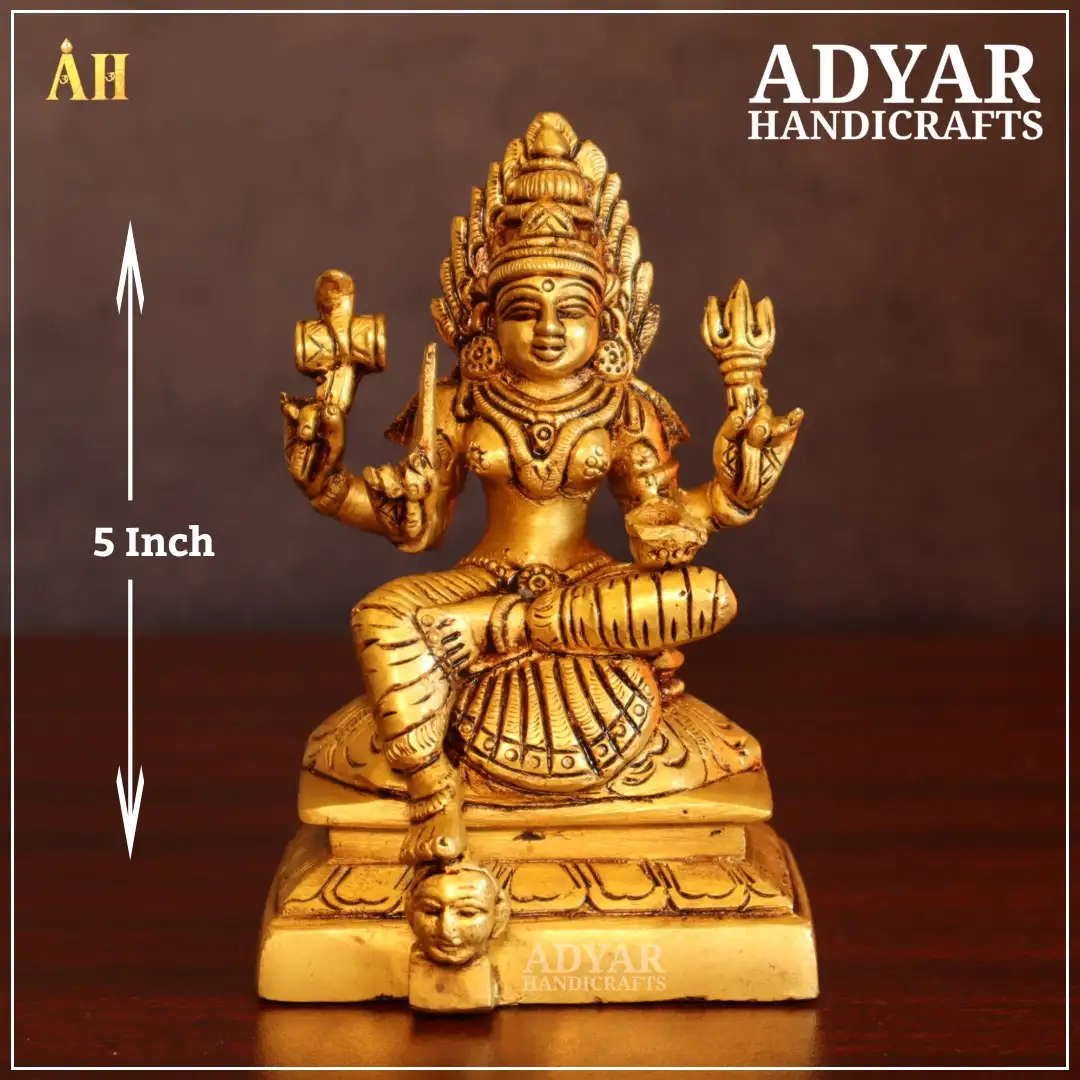 5 Inch Goddess Mariamman Brass Idol - image 1