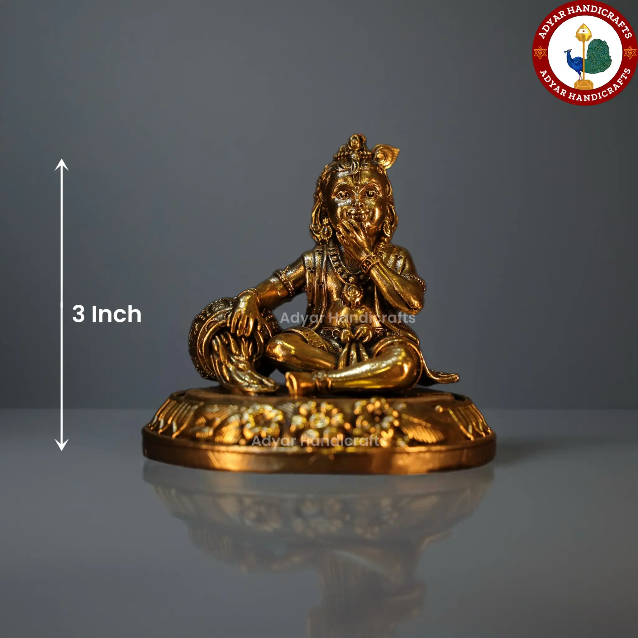 butter krishna brass idol light weight - image 1