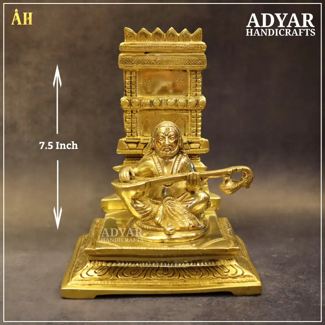 7.5 Inch Raghavendra Swami Brass Statue - image 1