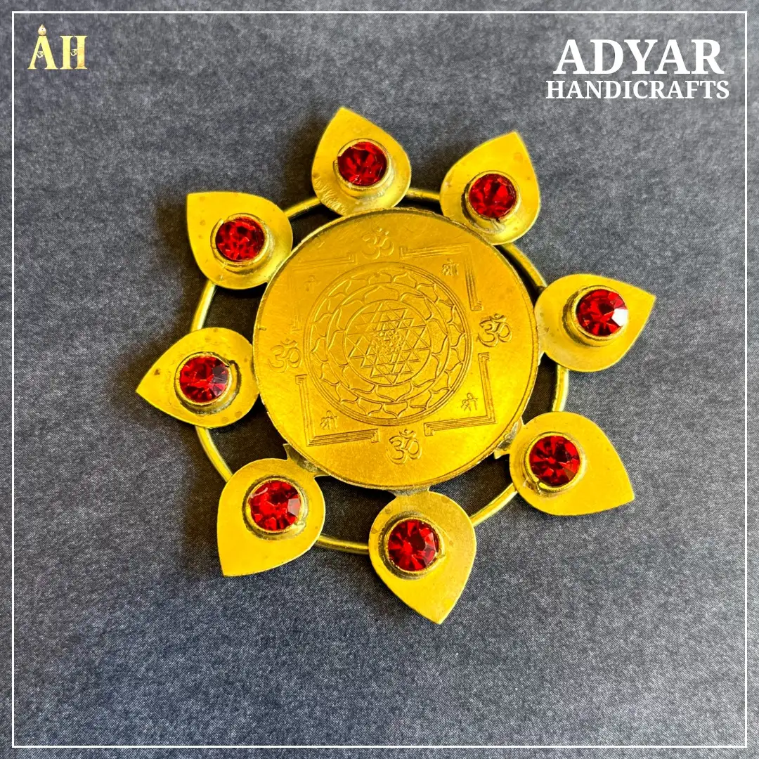 Kubera Lakshmi chakra peedam brass small - image 1