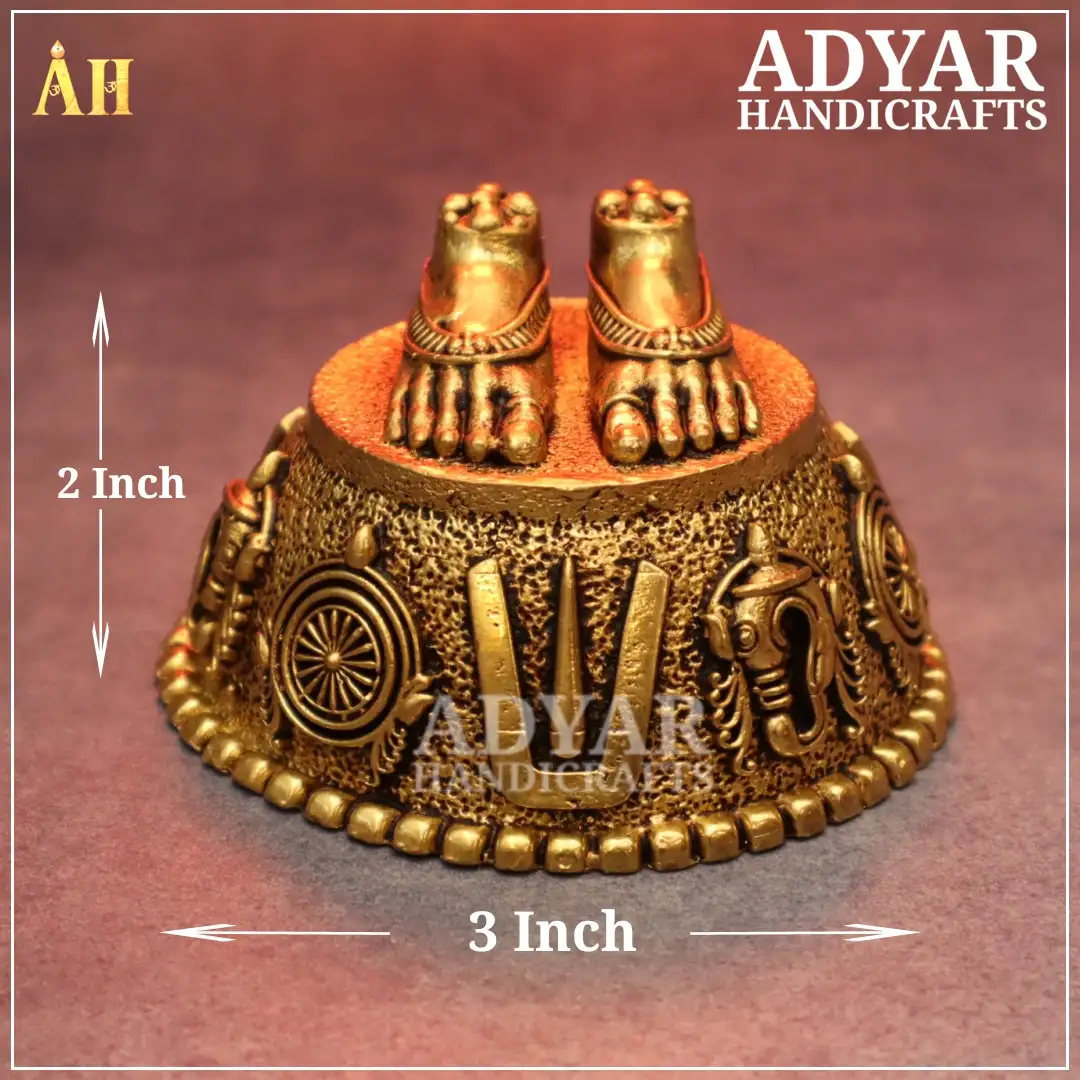 2 Inch Fine Finish Perumal Paadham Brass - image 1