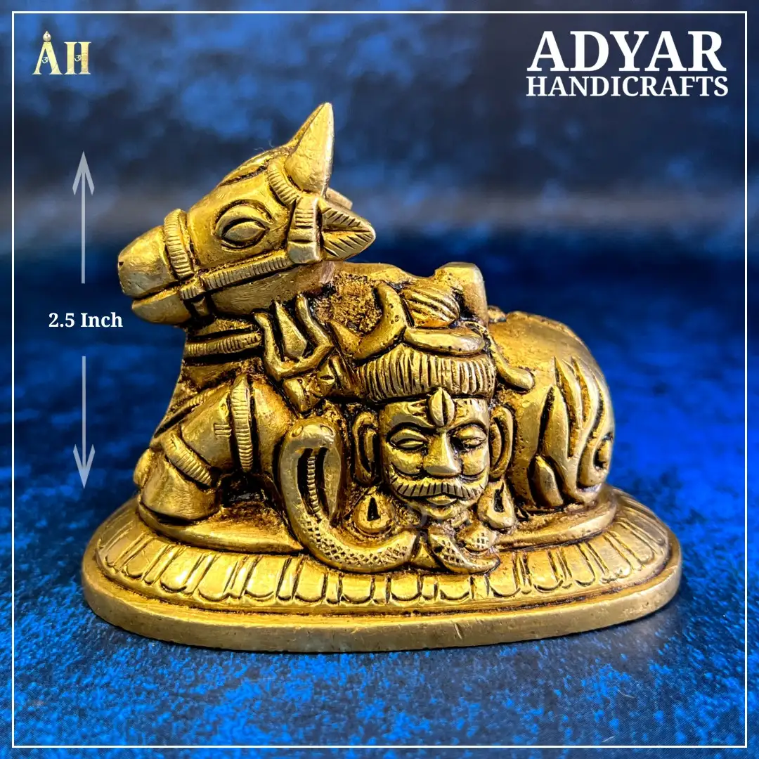 2.5 inch brass shivan nandi - image 1