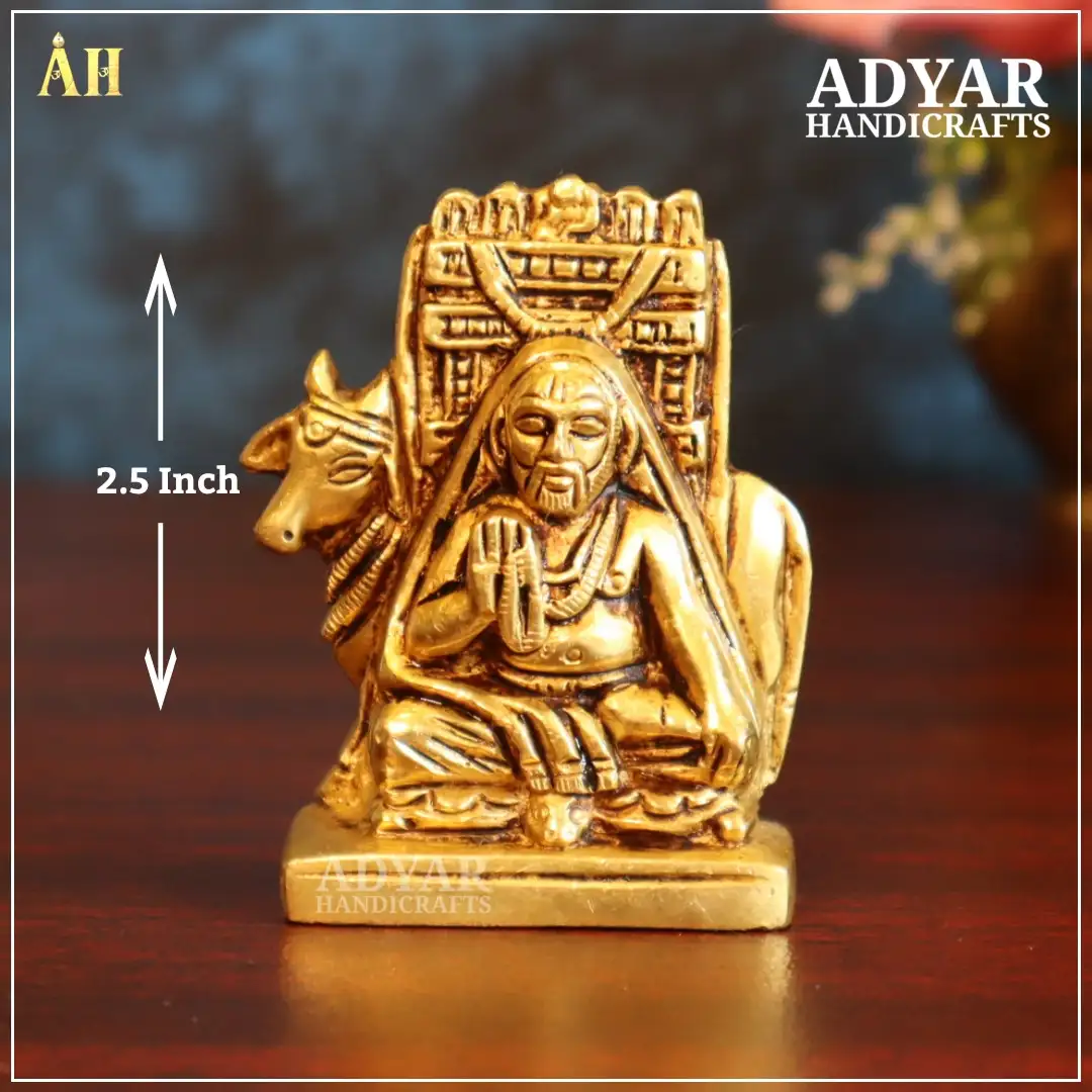 2.5 Inch Brass Raghavendra Swamy Idol - image 1