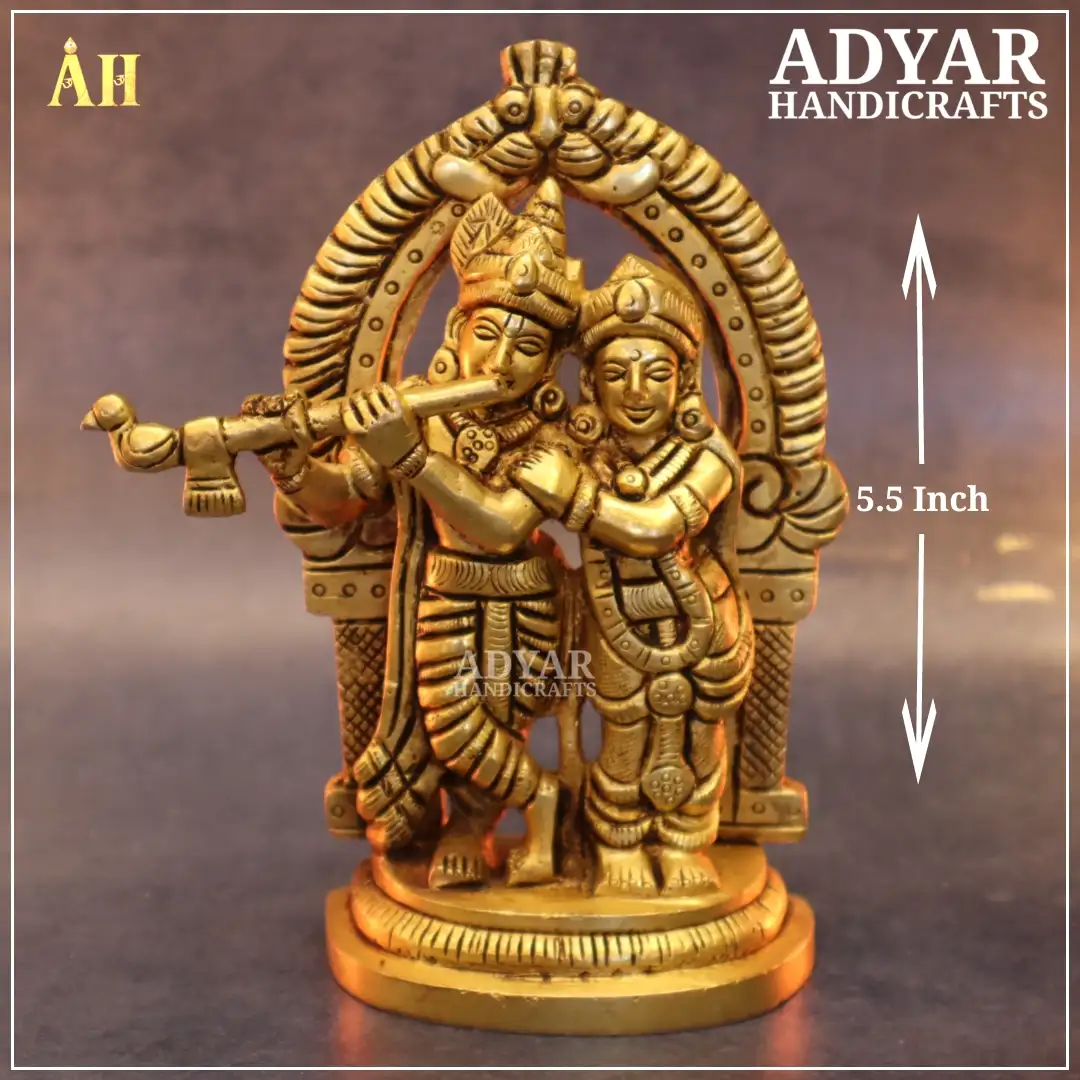 5.5 Inch Radhe Krishna Brass Statue - image 1