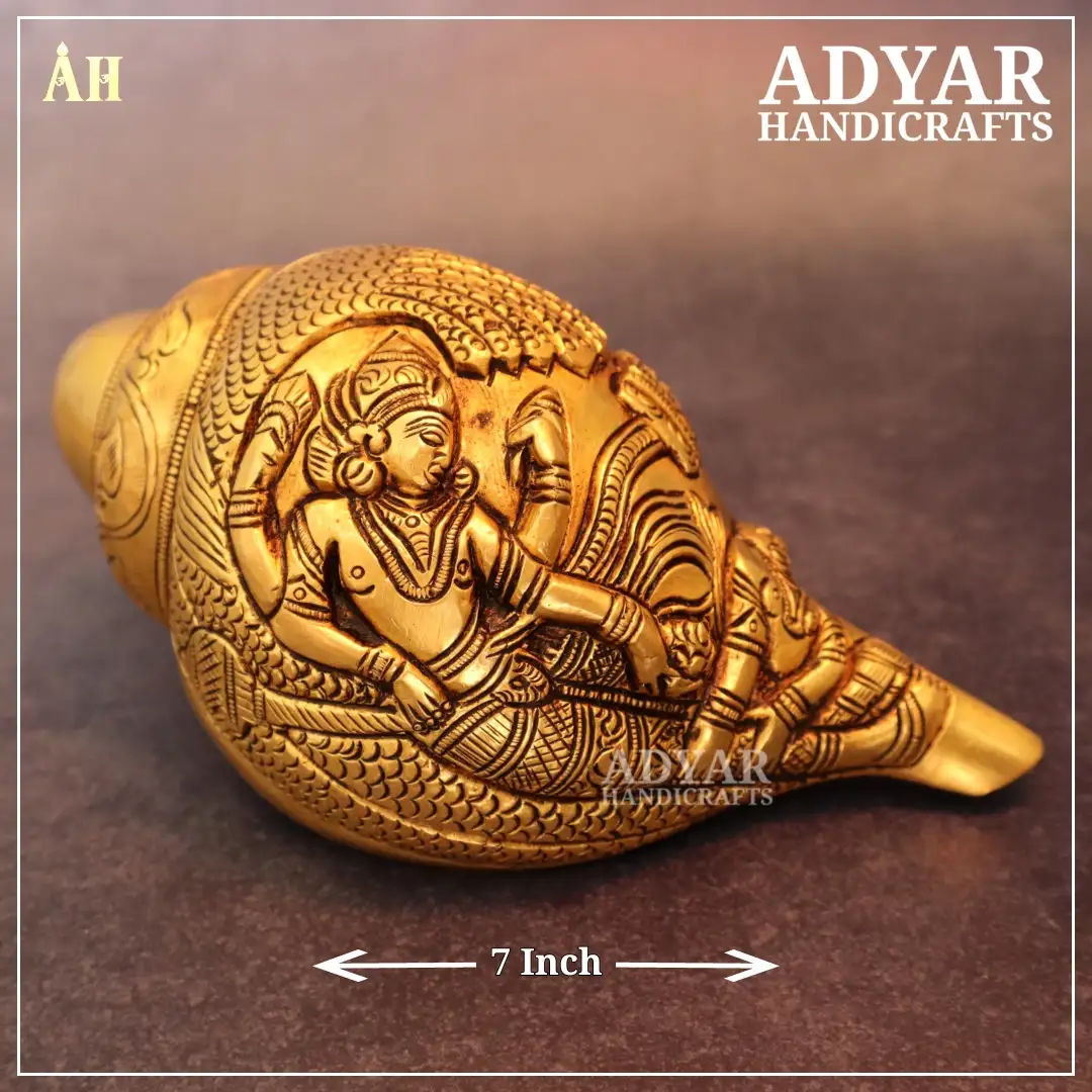 7 inch Vishnu sangu brass - image 1