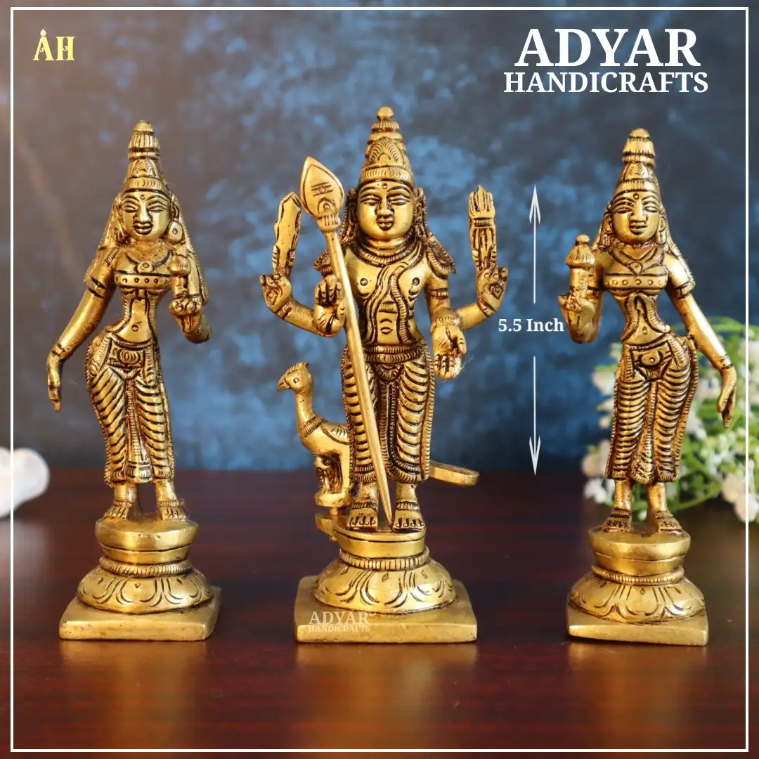 Murugan valli dheivanai brass idol 5.5 inches - image 1