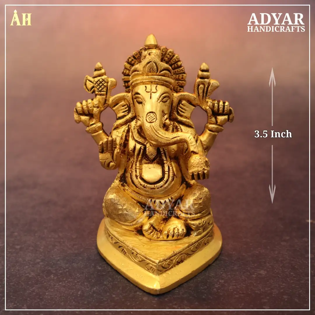 3.5 inch vinayagar brass idol - image 1