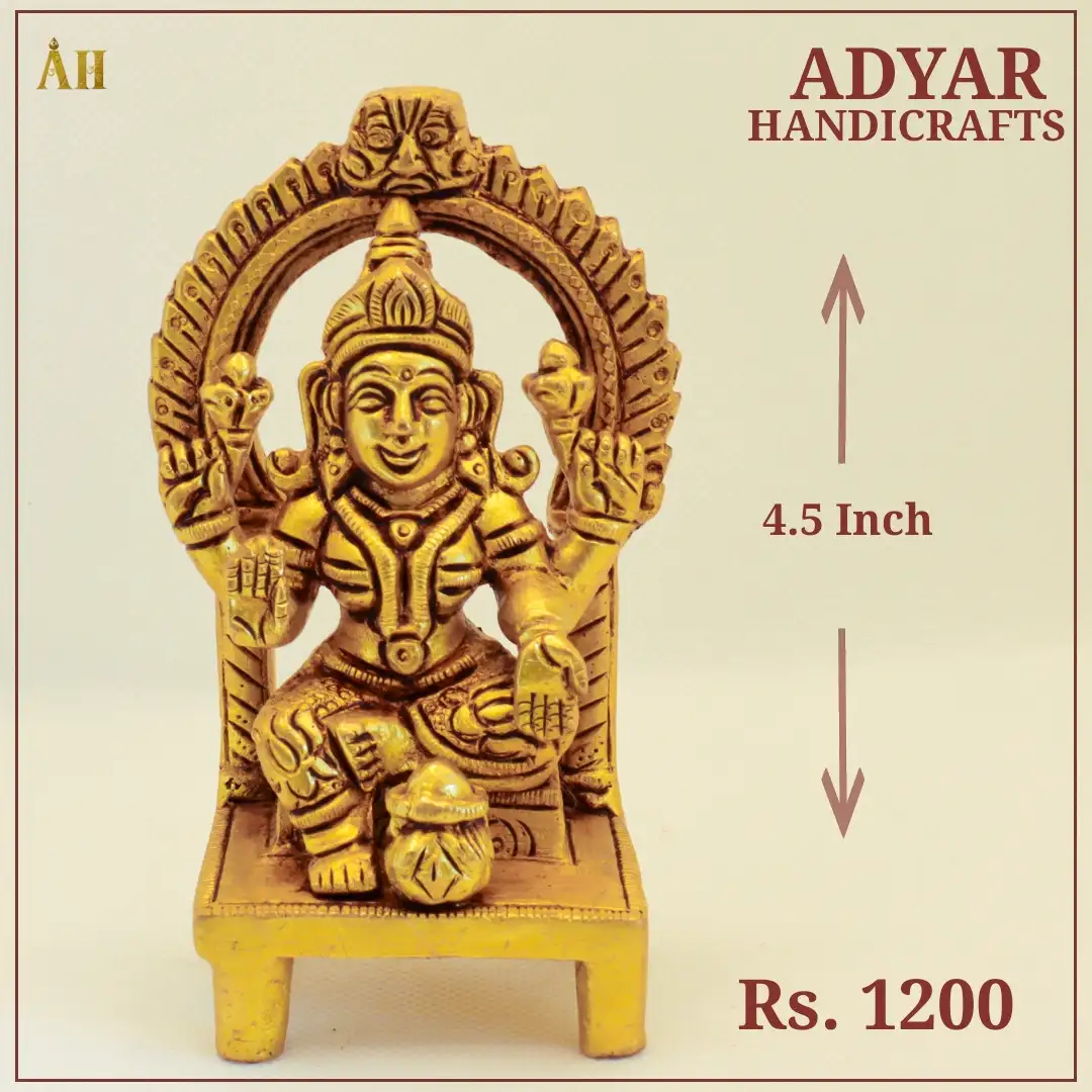 4.5 INCH MAHALAKSHMI BRASS IDOL - image 1