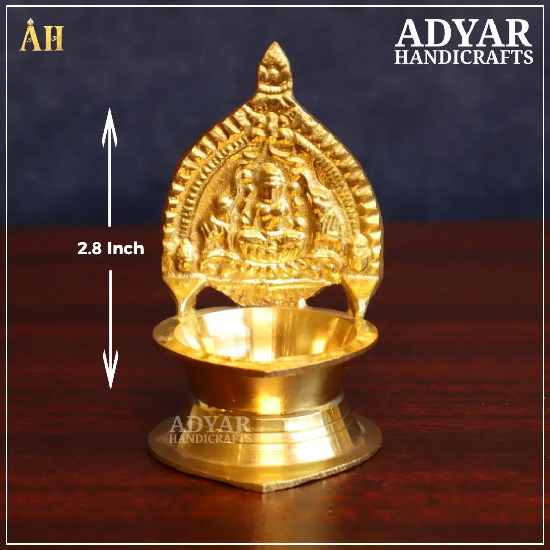 2.8 Inch Brass Gajalakshmi Vilakku - image 1