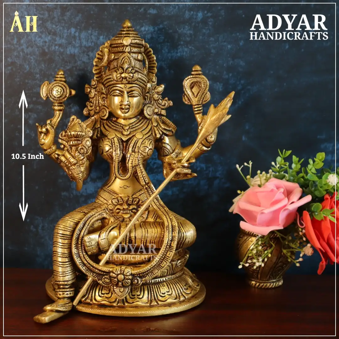 10.5 Inch Rajarajeshwari Brass Statue - image 1
