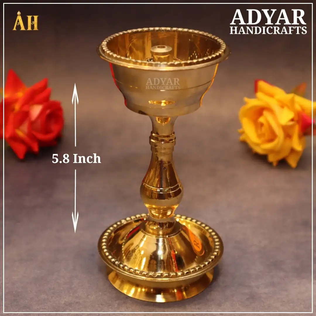 5.8 Brass Udupi Nanda Diya - image 1
