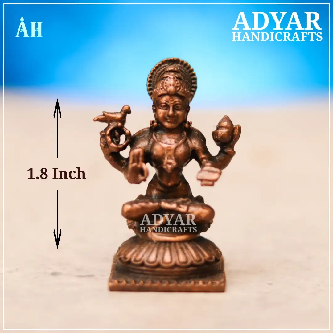 1.8 Inch Shri Sharadha Devi Copper idol - image 1
