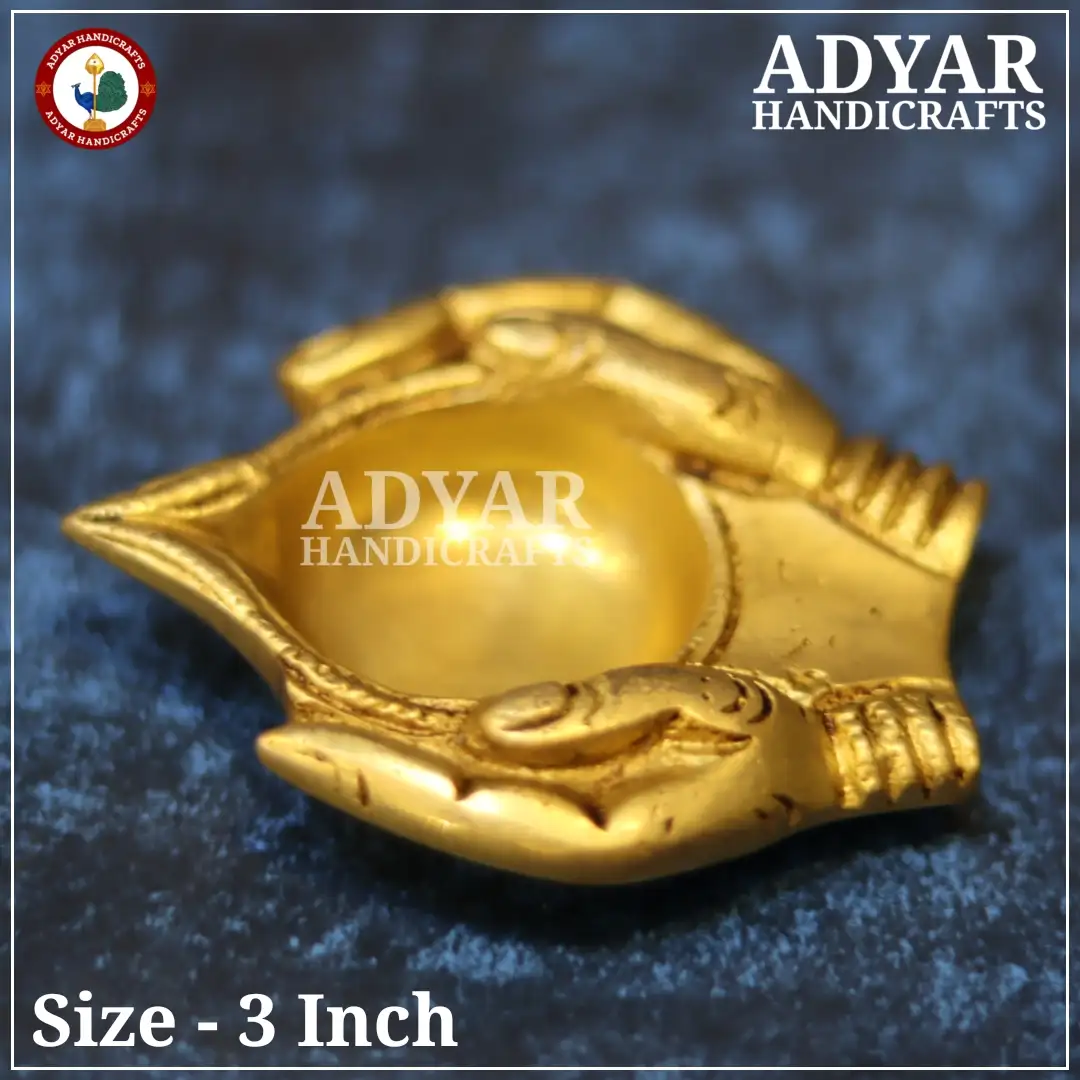 Hand Design Diya Brass - image 1