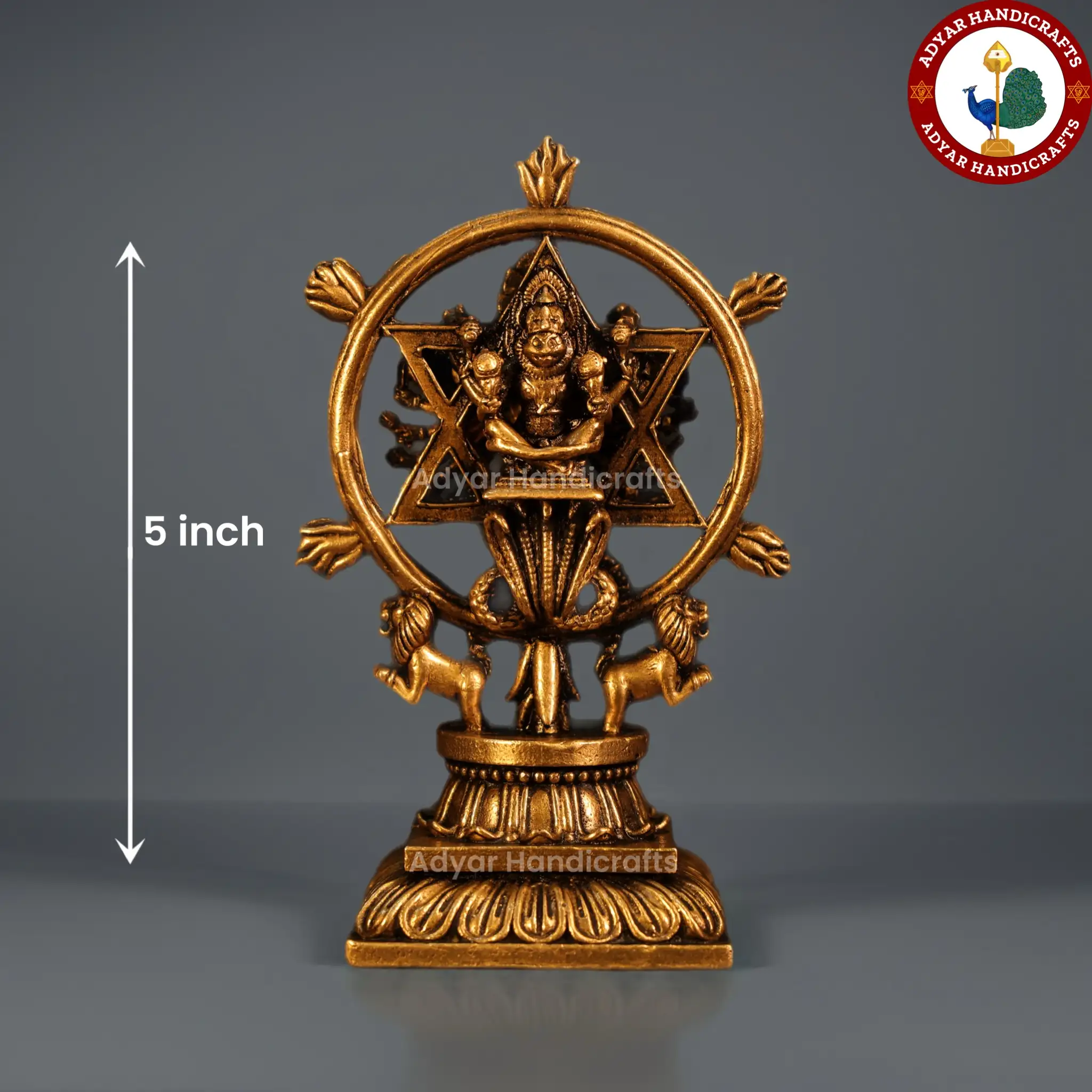 chakrathalwar brass idol - image 2