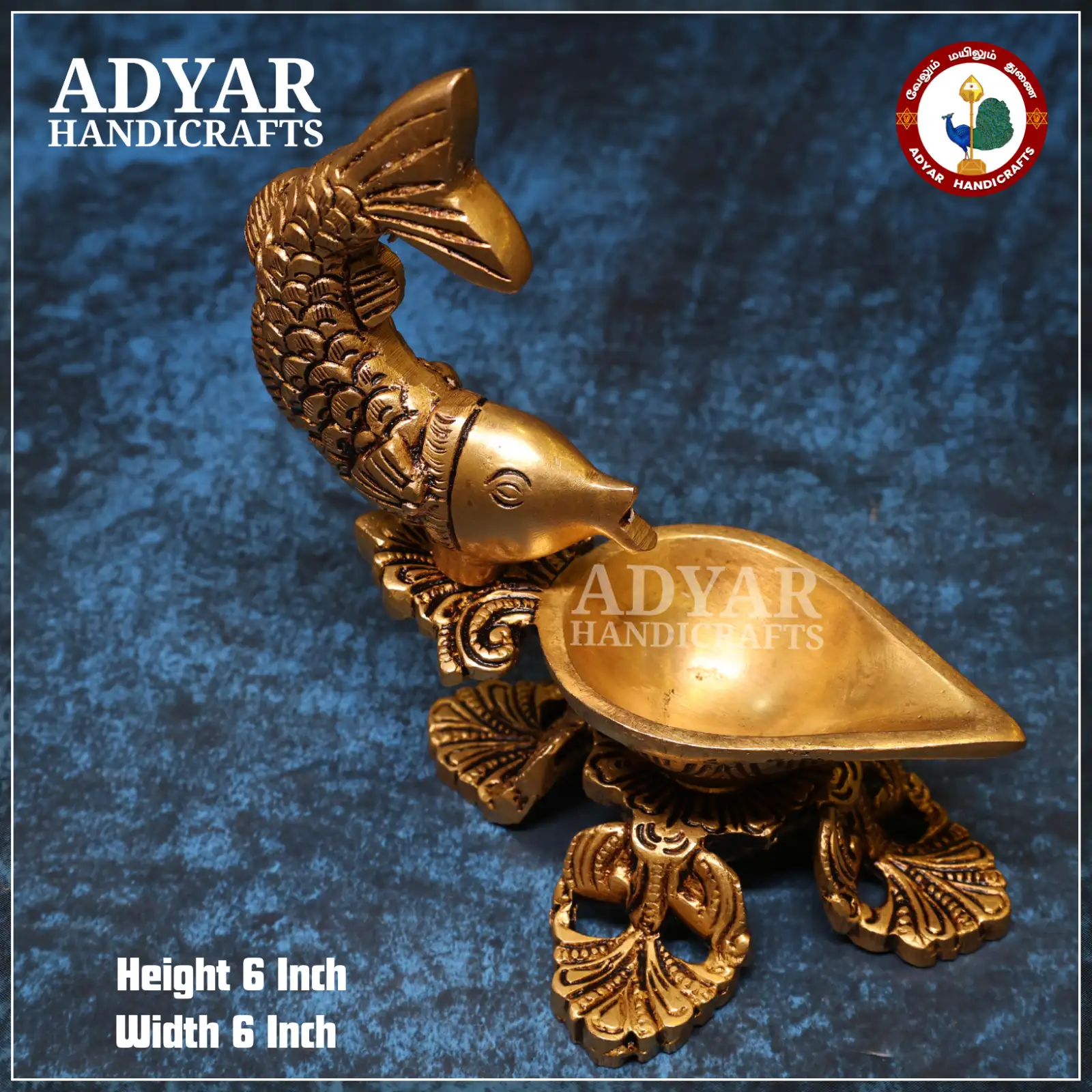Fish Decor Brass Diya - image 2