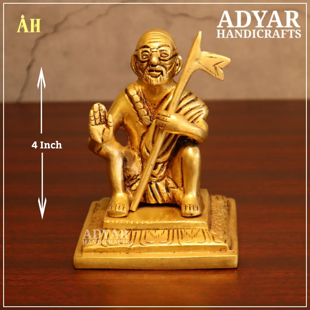 4 Inch Kanchi Maha Periyava Brass Idol - image 1