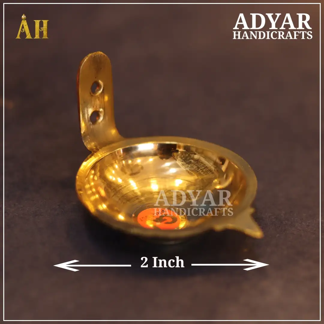 2 Inch Brass Mada Vilakku - image 1
