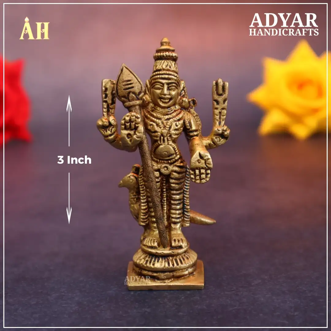 3 Inch Murugan Brass Idol - image 1