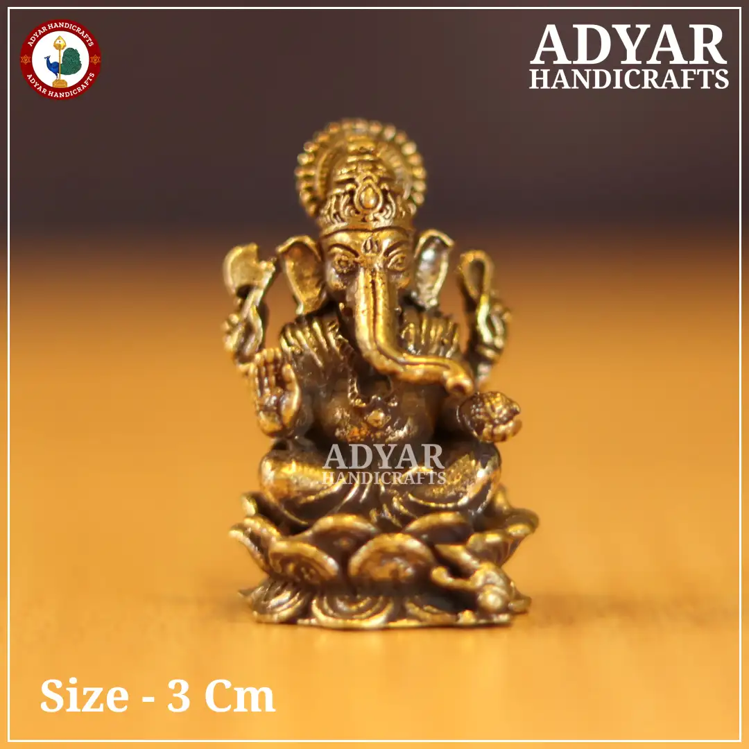 Ganesha on Lotus Miniature - image 1