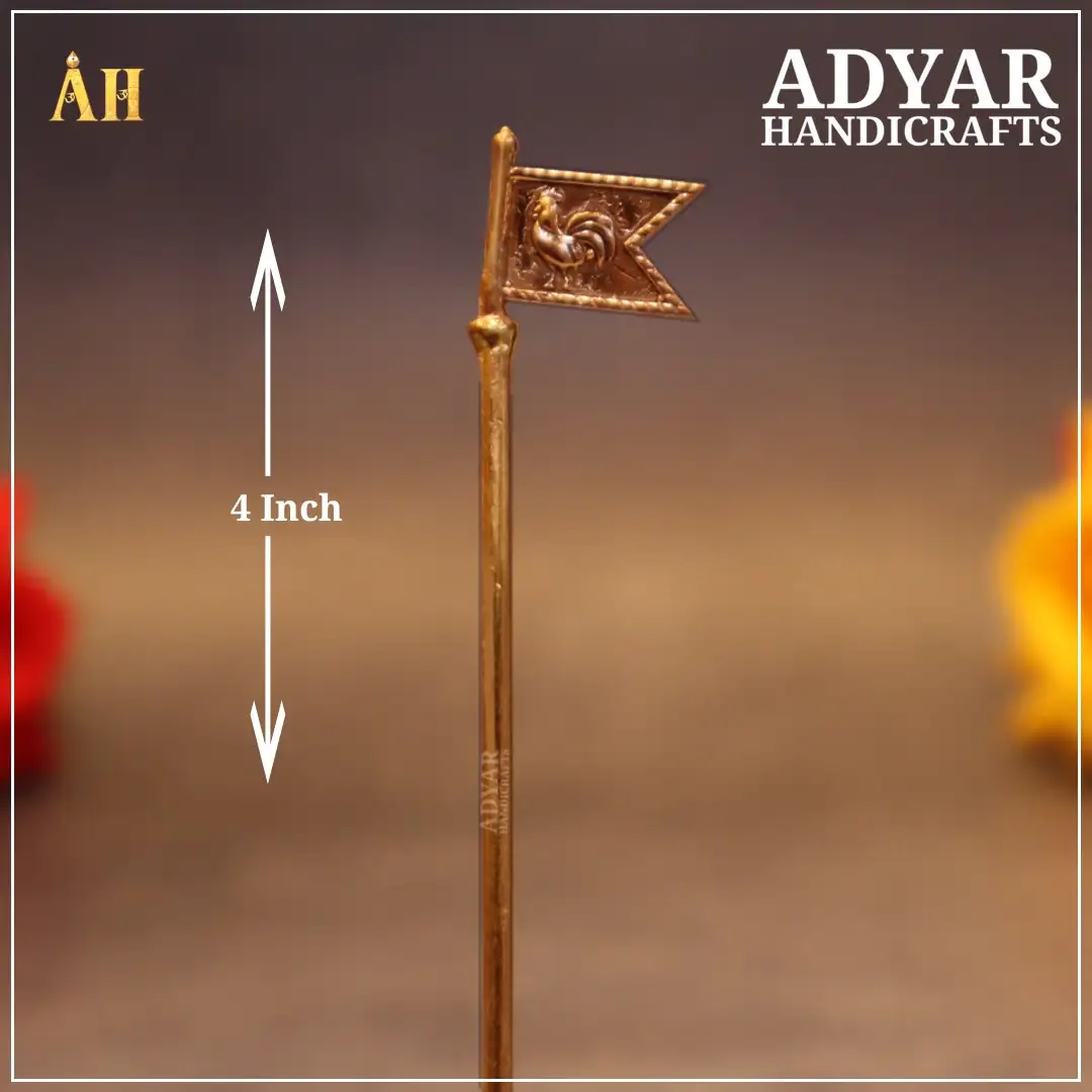 4 Inch panchalogam Murugan Sevakodi without stand - image 1