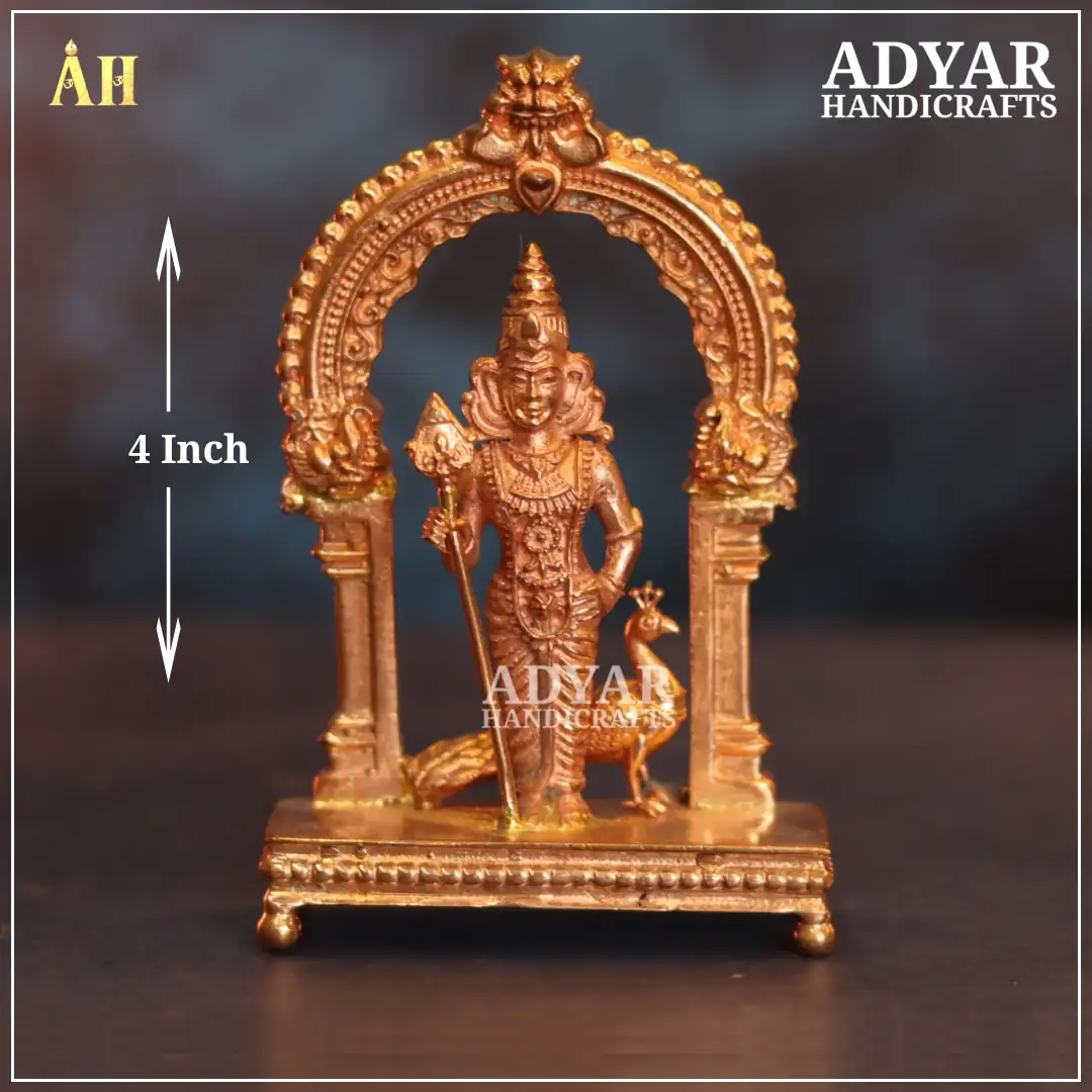 4 Inch Murugan panchalogam idol with arch - image 1