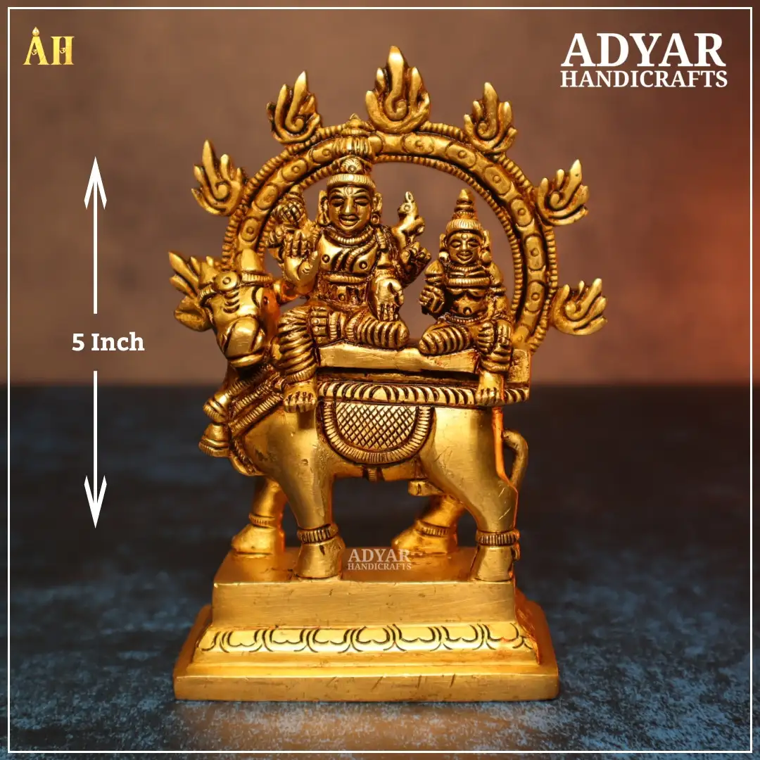 Pradhosha Shivan Parvati Brass Statue - image 1