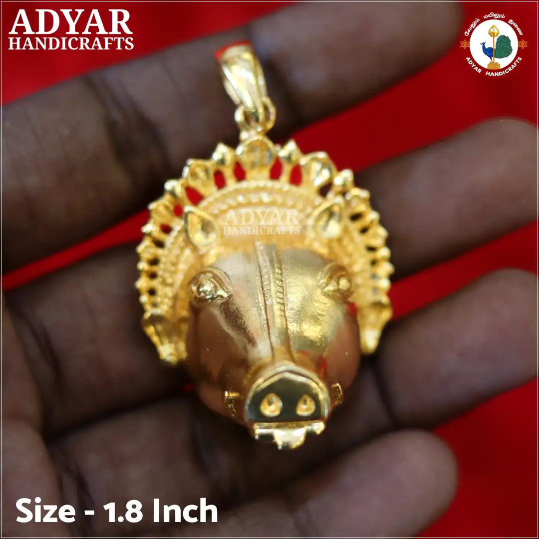 Varaha Face Pendent ( Gold Lacqured ) - image 1