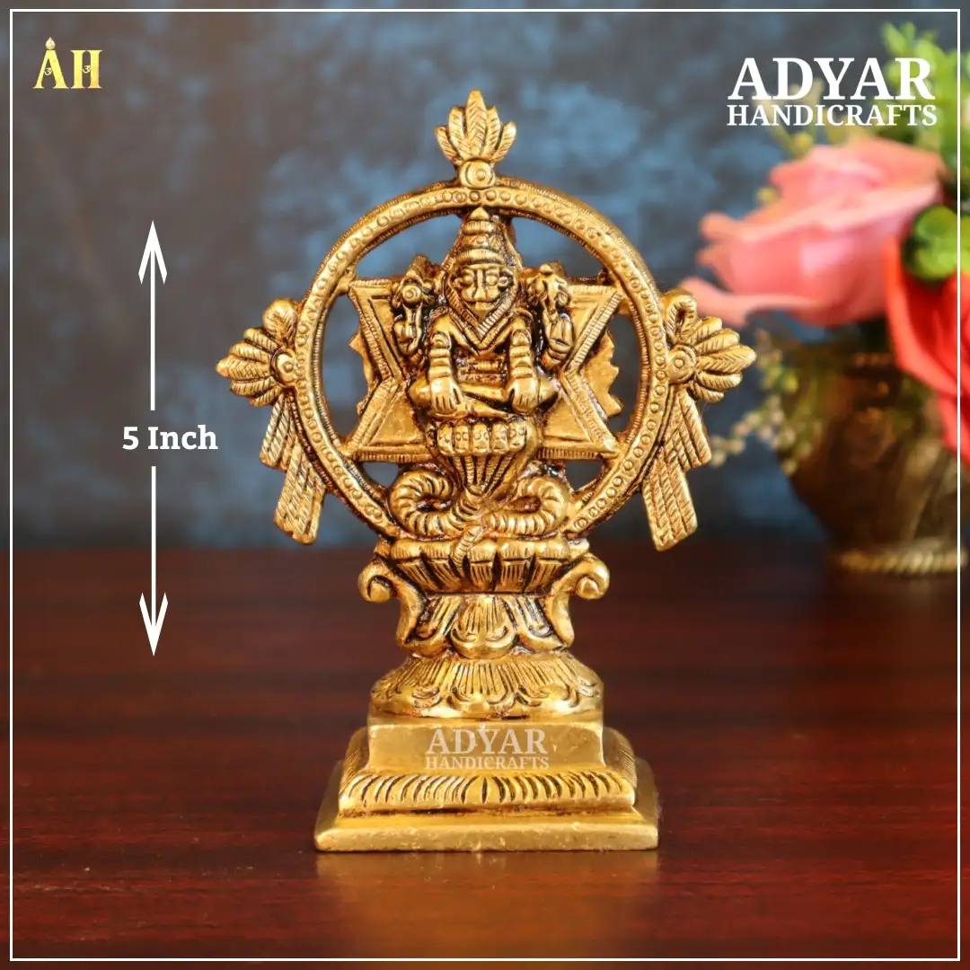 5 Inch Chakarathazwar Brass Statue - image 1