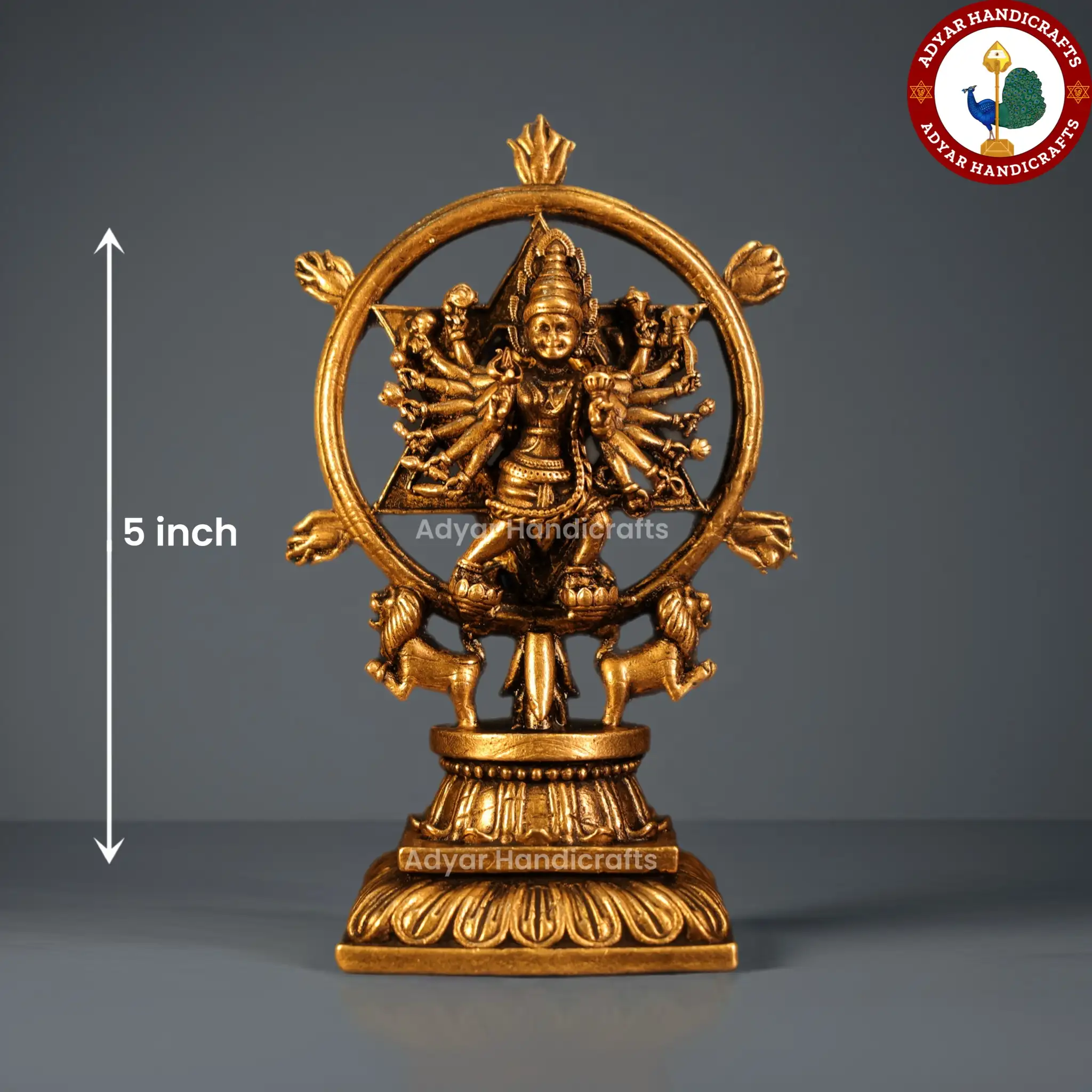 chakrathalwar brass idol - image 1