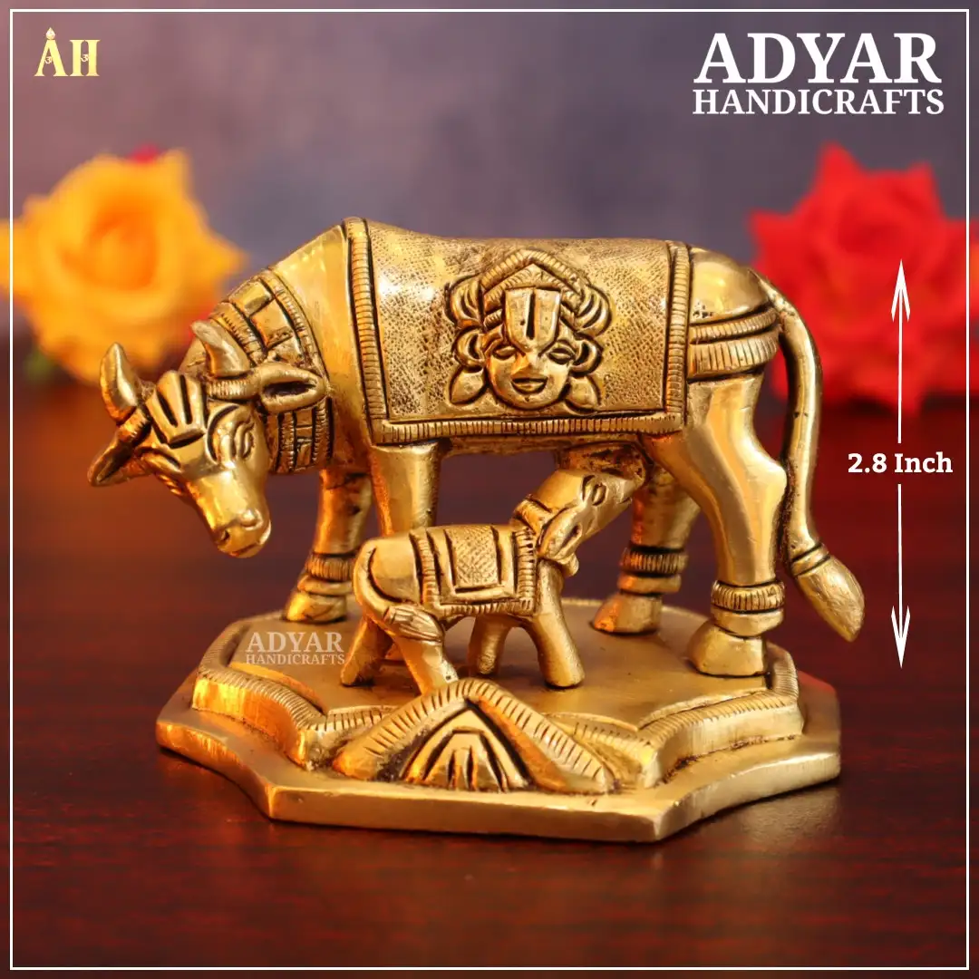 2.8 Inch Komadha with Perumal face carving idol - image 1