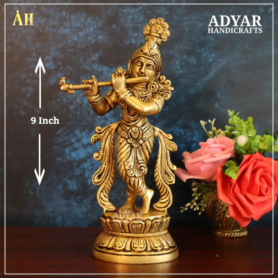 Krishna Brass Statue - image 1