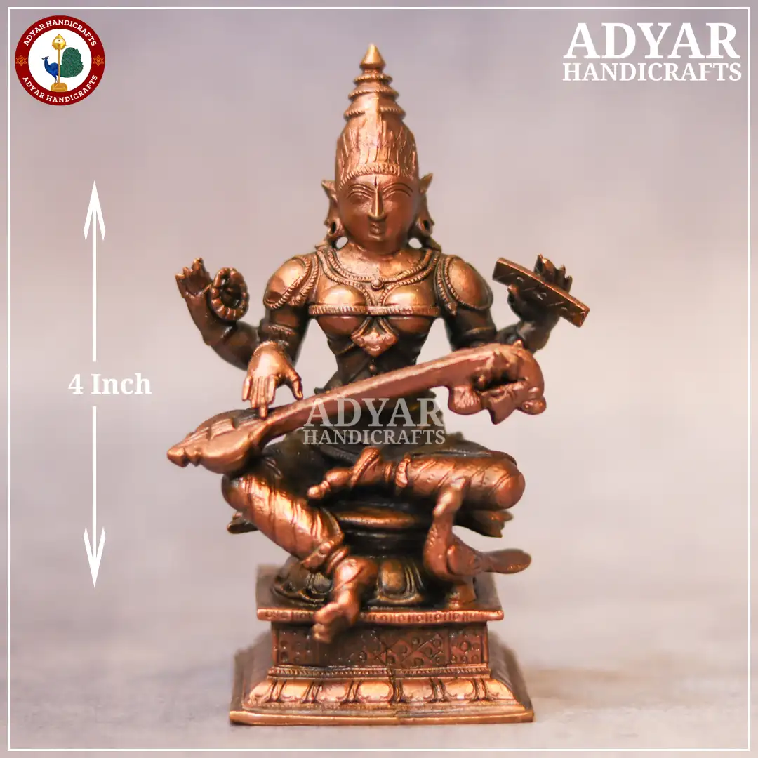Saraswathi Copper Idol - image 1