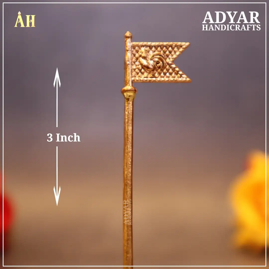 3 Inch panchalogam Murugan Sevakodi without stand - image 1