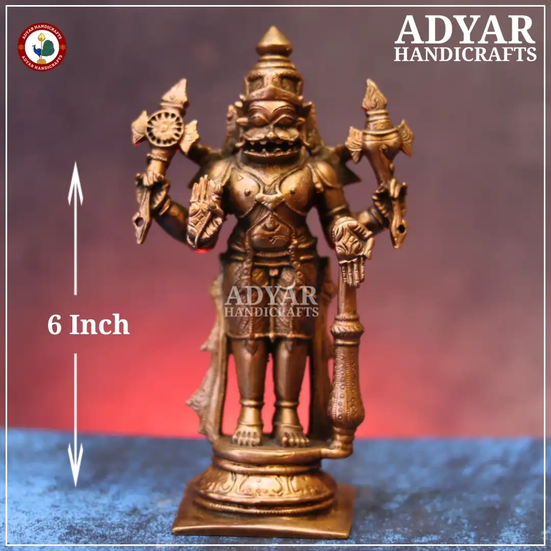 Standing Narasimhar copper Statue - image 1