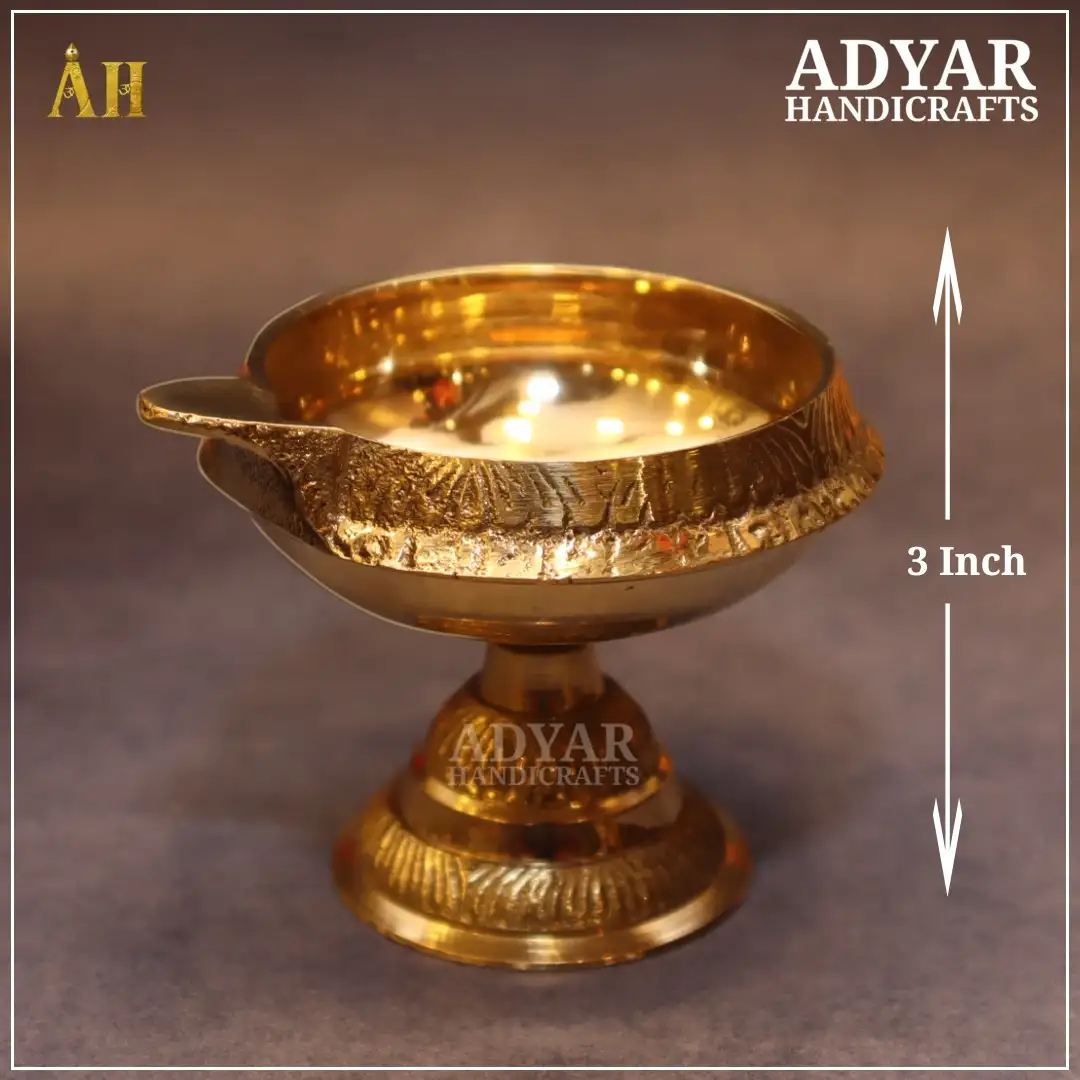 3 Inch Kubera Vilakku Brass - image 1